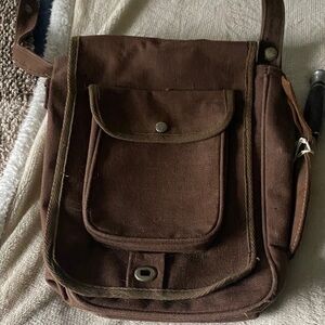 Brown Canvas Bag with Sheath